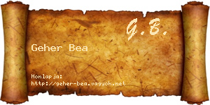Geher Bea névjegykártya